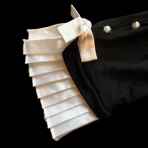 Haut TRICOTTO noir perlé col plissé - Picture 3 of 4